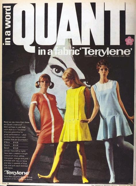 Mary Quant: Refreshing and Revolutionary | Flare Street Vintage Dresses 60s, Mary Quant Fashion, Dresses 60s, Sixties Dress, Mary Quant, Fashion 1960s, Swinging Sixties, Fashion Magazine Cover, Look Retro