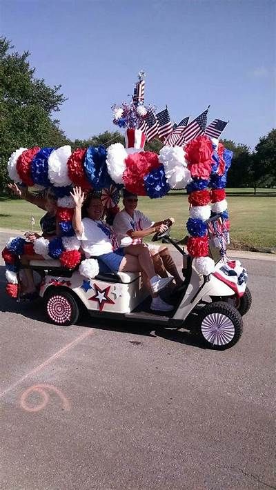 4th Of July Golf Cart, Golf Cart Decorations, Gold Cart, 4th Of July Parade, Lake Oconee, Fourth Of July Decor, Parade Float, Camper Decor, 4th Of July Decorations