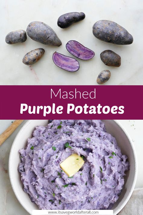 Purple Potato Recipe, Purple Potatoes Recipe, Purple Mashed Potatoes, Purple Potato Recipes, Potato Fries Baked, Easy Vegetable Side Dishes, Vegetable Side Dish, Purple Food, Plant Based Recipes Easy