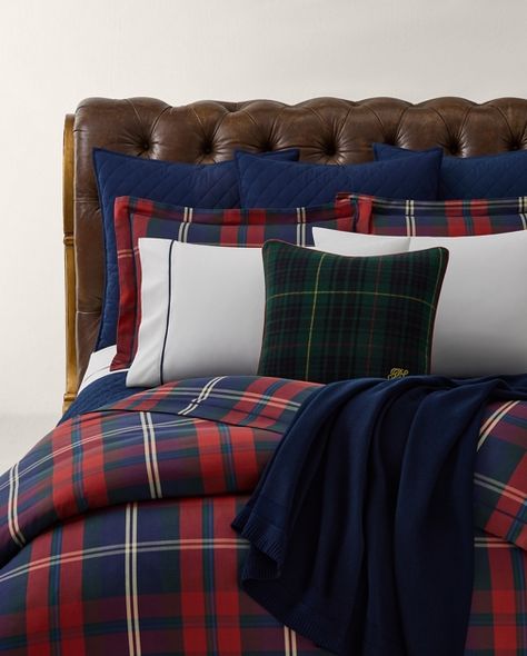 Logan Bedding Collection Ralph Lauren Bedroom, Tartan Bedding, Down Comforters, Boys Bedding, Ralph Lauren Style, New Traditional, House On A Hill, Cotton Duvet Cover, Home Alone