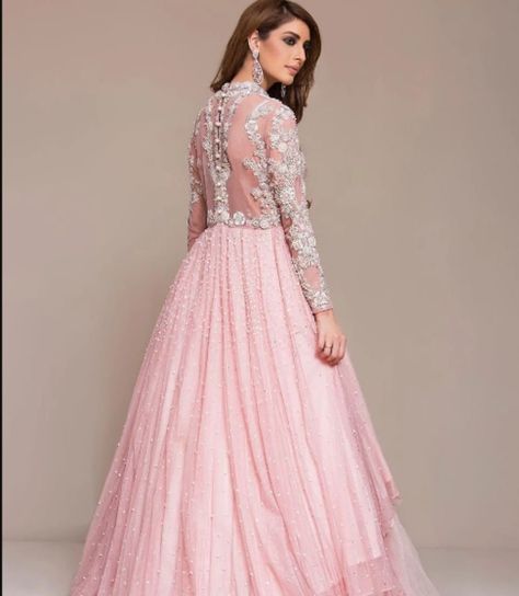 Image may contain: one or more people and people standing Indian Bridal Gown, भारतीय दुल्हन संबंधी, डिजाइनर कपड़े, Pink Wedding Gowns, Party Wear Frocks, Gown Party Wear, Pink Gown, Indian Bridal Lehenga, Couture Wedding Gowns