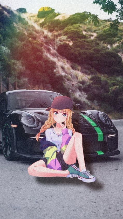 Porsche Anime, Cars Anime, Portrait Wallpaper, Porsche Turbo, Anime Car, Anime Backgrounds, Car Guys, Girl Wallpaper, Car Wallpapers