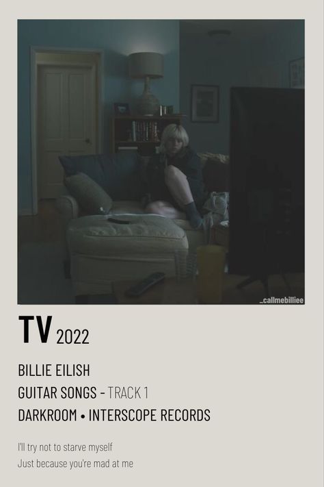 Alternative Minimalist Music Album Polaroid Poster Billie Eilish, Billie Eilish Tv Poster, Billie Eilish Polaroid Poster, Billie Eilish Polaroid, Songs Polaroid, Tv Billie Eilish, Billie Songs, Song Polaroid, Song Posters