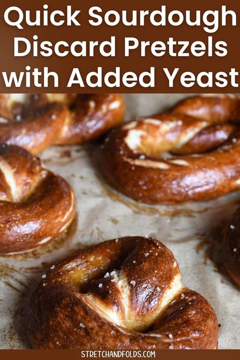 Ever find yourself with leftover sourdough discard and not sure what to make with it? Well, I've got the perfect solution for you—sourdough discard pretzels! They remind me of the classic soft pretzels I enjoyed visiting in Germany and Austria with their chewy crust and soft interior. Once you try these, you won't want your pretzels any other way! Sourdough Discard Pretzel Recipe, Pretzel Sourdough Discard, Discard Pretzel Bites, Easy Sourdough Discard Pretzels, This Jess Sourdough Discard Pretzels, Pretzel Dough, Pretzel Shape, Baking Soda Bath, Pretzel Crust