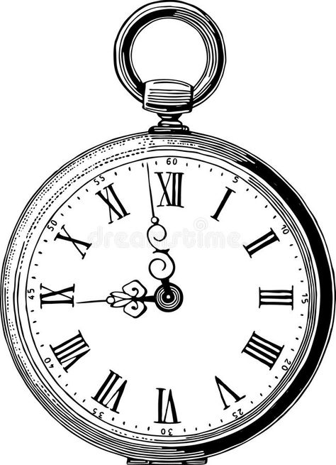 Antique pocket watch vector illustration Clocks Photography, Clocks Drawing, Clocks Tattoo, Pocket Watch Drawing, Time Piece Tattoo, Pocket Watch Tattoo Design, Watch Sketch, Clock Old, Watch Tattoo Design