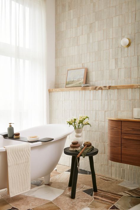 Bejmat Tiles Bathroom, Studio Ashby Bathroom, The Block 2024, The Local Project Bathroom, Luxe Bathroom, Backsplash Bathroom, Bathtub Design, The Local Project, Bathroom Backsplash