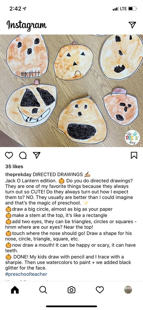 Pumpkin Directed Drawing Preschool, Fall Directed Drawing Preschool, Halloween Directed Drawing Preschool, Prek Directed Drawing, Fall Directed Drawing First Grade, Halloween Directed Drawing, Pumpkin Journal Preschool, Jack O Lanter, Writing Worksheets Kindergarten