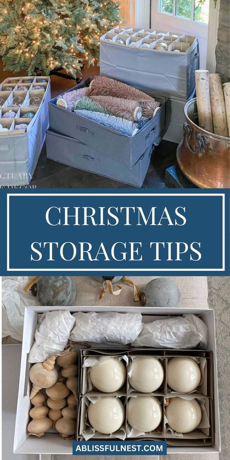 It’s easy to feel overwhelmed by the amount of holiday decor you have after Christmas. Fortunately, these Christmas storage tips can help you tackle the mess with ease! Discover innovative ways to store your decorations so that they’re protected and ready for use next year. Transform your storage space and enjoy a more organized home all year long! #holidaytips #storageideas #christmasdecor Best Way To Store Christmas Ornaments, Organizing Christmas Decorations Storage, Christmas Organization Storage, Christmas Decor Organization, Christmas Decor Storage Ideas, Christmas Storage Ideas, Storing Holiday Decorations, Holiday Organization Storage, Christmas Organizer