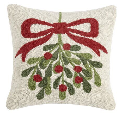 Punch Needle Pillow, Hook Pillow, Hooked Pillow, Holiday Throw Pillow, Holiday Throw, Hooked Wool, Punch Needle Patterns, Wool Throw Pillows, Christmas Pillows