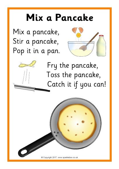 Mix a Pancake is a fun and amusing nursery rhyme to sing while making pancakes with your child. Sparkle box(2017)retrieved from https://nz.pinterest.com/pin/602708362602182454/ Poem Worksheet, Rhyming Preschool, Preschool Poems, Nursery Rhymes Poems, Rhymes Lyrics, Nursery Rhymes Lyrics, Nursery Rhymes Preschool, Cooking Theme, Making Pancakes