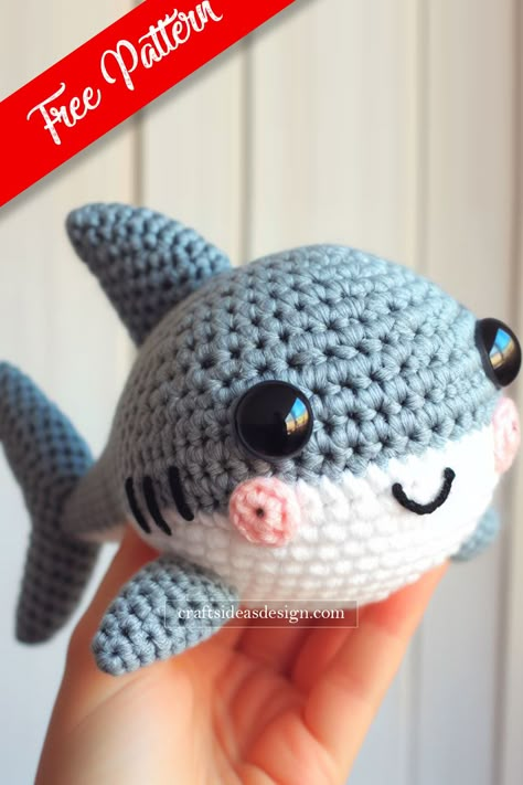 Cute Shark Amigurumi Hammerhead Shark Amigurumi, Baby Shark Amigurumi Free Pattern, Ocean Amigurumi Free Pattern, Crochet Baby Shark Free Pattern, Baby Shark Crochet Pattern Free, Free Shark Crochet Pattern, Amigurumi Fish Free Pattern, Crochet Animal Pattern Free, Crochet Shark Pattern Free Amigurumi