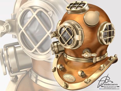 Diver Helmet Tattoo, Diving Helmet Tattoo Old School, Traditional Diver Helmet Tattoo, Old Diver Helmet Tattoo, Diving Helmet Illustration, Diver Tattoo, Helmet Drawing, Navy Diver, Diving Helmet