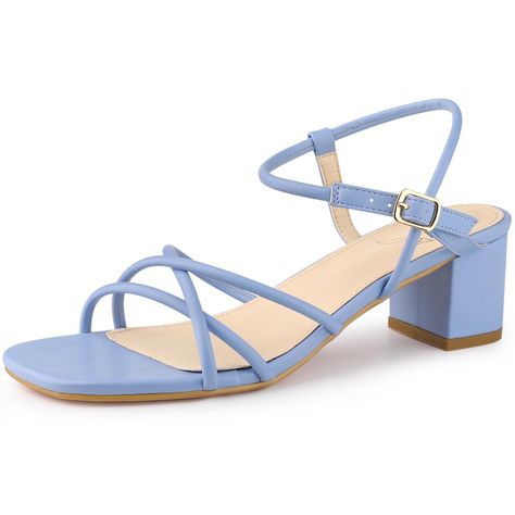 Heel Sandals For Women, Chunky Heel Sandals, Statement Shoe, Chunky Heels Sandals, Open Toe Shoes, Blue Sandals, Slingback Heel, Fashion Tips For Women, Sandals For Women