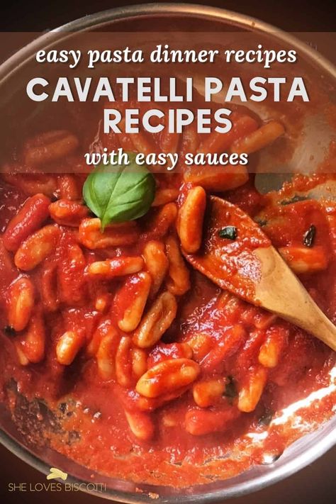 Pepperdella Pasta Recipe, Baked Cavatelli Recipes, Cavatelli Recipe Dinners, Cavatelli Pasta Recipe, Cavatelli Recipe, Easy Sauces, Italian Subs, Italian Sauces, Pasta Recipes Easy