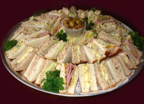 Sandwich Platter, Sandwich Trays, Party Sandwiches, Enjoy Your Meal, Finger Sandwiches, Tea Party Food, Party Food Platters, Party Trays, Party Finger Foods