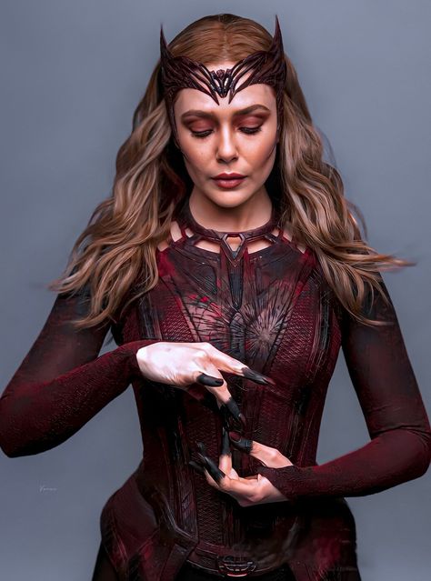 Scarlet Witch Costume, Olsen Scarlet Witch, Scarlet Witch Cosplay, Anniversary Poster, Witch Wallpaper, Dr Doom, Witch Cosplay, Doctor Strange Marvel, Elizabeth Olsen Scarlet Witch