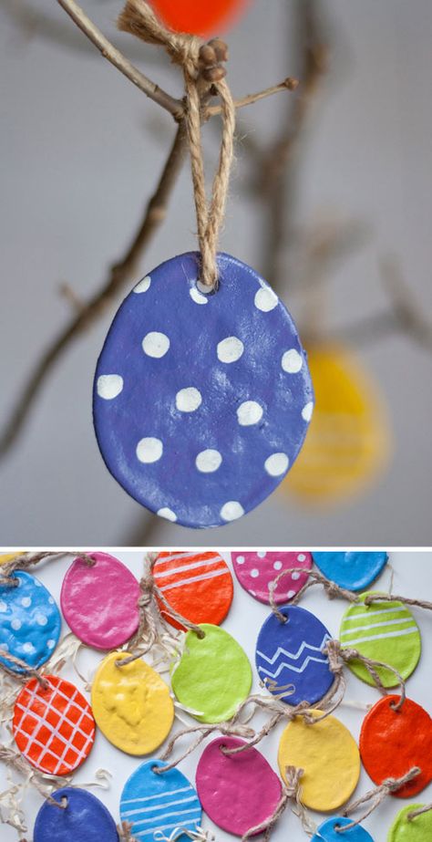 Påskeaktiviteter For Barn, Diy Salt Dough, Easter Projects, Easter Art, Easter Crafts Diy, Easter Tree, Kids Ornaments, Easter Activities, Easter Time