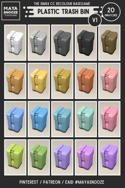 **Free Download on Patreon #MAYAsnooze Sims 4 Trash Can, Basegame Sims 4, Sims 4 Trash Can Cc, Cc Patreon, Plastic Trash, Trash Bin, Trash Bins, Los Sims, Garbage Can