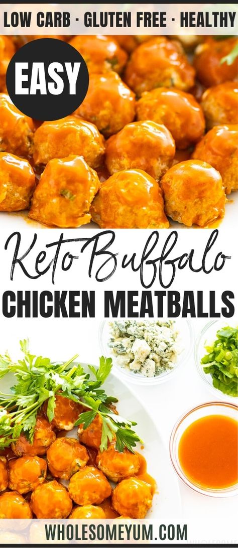 the Chicken Meatballs Recipe, Keto Buffalo Chicken, Buffalo Chicken Meatballs, Chicken Meatball Recipes, Wholesome Yum, Boiled Egg Diet Plan, Best Low Carb Recipes, Meatballs Recipe, Buffalo Chicken Dip