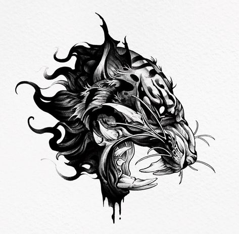 Chest Tattoo Sketches, Tattoo Chest, Tiger Tattoo Design, Tattoo Background, Elements Tattoo, Chest Piece Tattoos, Chest Tattoo Men, Sketch Tattoo Design, Dark Art Tattoo