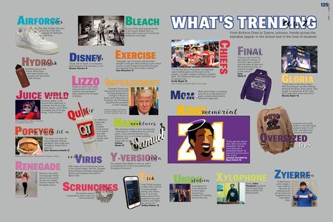 2020 / O'Fallon MO / Student life, A-Z, trends Yearbook Trends Page, Student Life Page Yearbook, Trends Yearbook Spread, Student Life Yearbook Pages, Yearbook Spreads Ideas Student Life, Yearbook Student Life Ideas, Student Life Yearbook Spreads, Student Life Yearbook Ideas, Yearbook Dividers