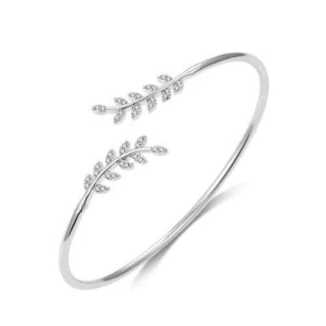 https://www.thebeautyreel.com Find many great new & used options and get the best deals for Silver Plated Leaf Bangle Created with Zircondia® Crystals by Philip Jones at the best online prices at eBay! Free delivery for many products! Peridot Birthstone, Silver Sisters, Sister Bracelet, Pouch Packaging, Gift Pouch, Diamond Fashion, Diamond Sizes, Necklace Earring Set, Silver Leaf