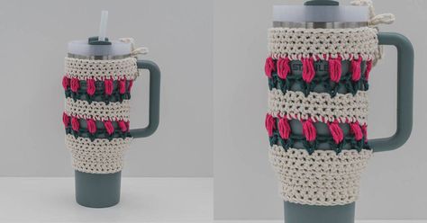 60+ FREE Crochet Patterns for the Home Joy of Motion Crochet Crochet Stanley Cup Holder Free Pattern, Crochet Stanley Cup Holder, Crochet Hook And Yarn, Religious Christmas Crafts, Wine Cork Coasters, Kids Christmas Coloring Pages, Sewn Christmas Ornaments, Personalized Crochet, Crochet Christmas Wreath