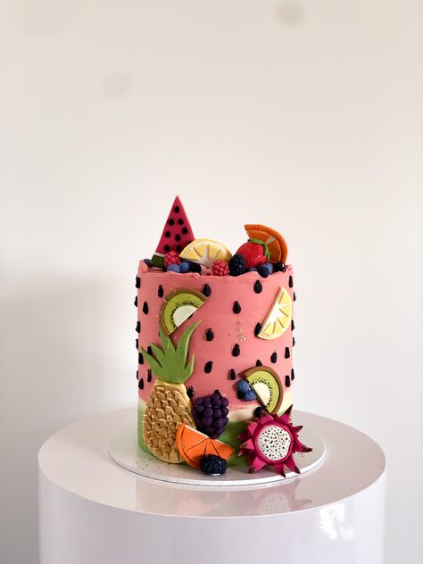 Tropical fruit cake Tropical Fruit Cake, Tropical Fruit, Buttercream Cake, Fruit Cake, Butter Cream, Fruit, Cake, Quick Saves