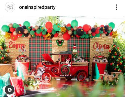 Christmas Minnie Mouse Theme Birthday party Christmas Mickey Birthday Party, Minnie Mouse Christmas Birthday Party, Christmas Minnie Mouse Birthday, Minnie Mouse Theme Birthday, Christmas Minnie Mouse, Christmas Party Table Decorations, Minnie Mouse Birthday Party Decorations, Minnie Mouse Birthday Decorations, Christmas Party Table