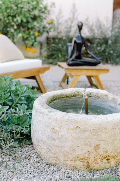 Limestone Fountain, Soothing Aesthetic, Backyard Water Feature, Small Fountains, Outdoor Fountain, Water Features In The Garden, Garden Fountain, Mediterranean Garden, Water Feature