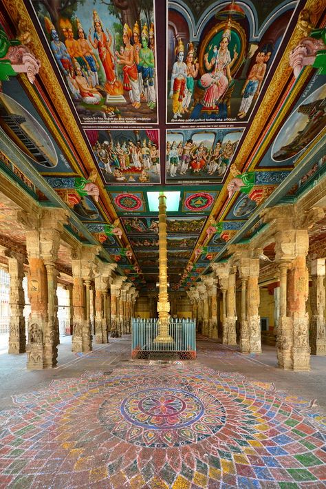 Religious paintings on the walls & ceilings of Chidambaram Nataraja temple – The Cultural Heritage of India Chidambaram Temple, Bhagwan Shiv, Cultural Heritage Of India, India Travel Places, Temple India, Ceiling Painting, Ancient Indian Architecture, Temple Photography, Shiv Ji