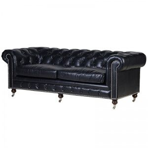 Black Leather Chesterfield Sofa, Chesterfield Furniture, French Sofa, Leather Chesterfield Sofa, Black Leather Sofas, Leather Chesterfield, Linen Sofa, Contemporary Sofa, Chesterfield Sofa