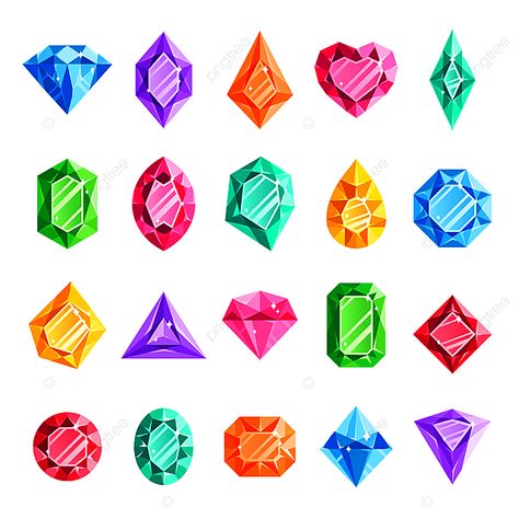 Diamond Icon, Gem Ruby, Gift Vector, Gem Diamonds, Diamond Jewel, Heart Crystal, Red Diamond, Blue Gems, Icon Set Vector