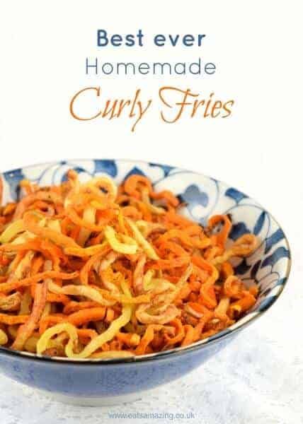 Homemade Curly Fries, Curly Fries Recipe, Wasabi Recipes, Spiralized Sweet Potato, Carrot Fries, Curly Fries, Spiralizer Recipes, Fries Recipe, Carrot Recipes