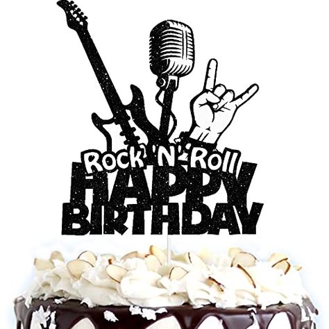 Rock And Roll Party Decorations, Rock Star Theme, Birthday Cake Decor, Rock Cake, Music Themed Parties, Unicorn Cake Topper, Party Deco, Birthday Items, Fiesta Baby Shower