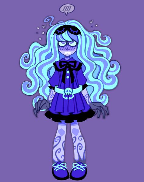 ☠︎ on Tumblr Monster High Twyla Fanart, Twyla Boogeyman Fanart, Twyla Monster High Fanart, Twyla Fanart, Doll Character Art, Twyla Monster High, Twyla Boogeyman, Monster High Oc, Monster Ideas