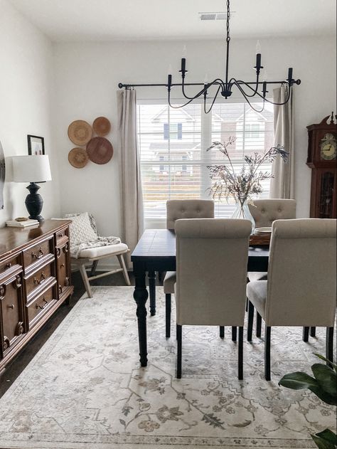 I love a good deal and everything in my dining room is either thrifted, bought on sale or passed down. Its perfect for a transitional modern spin on a dining room Modern Transitional Dining Room, Transitional Dining Room, Transitional Dining, Transitional Modern, Modern Transitional, I Love A, Love A, Dining Room, On Sale