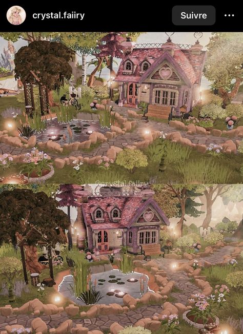 Minnie’s House Dreamlight Valley, Disney Dreamland Valley, Disney Dreamlight Valley Minnies House, Ddv Inspiration Forgotten Lands, Dreamlight Valley Mickey And Minnie, Ddv Plaza Ideas, Dlv Inspiration, Ddv Inspiration, Hokko Life