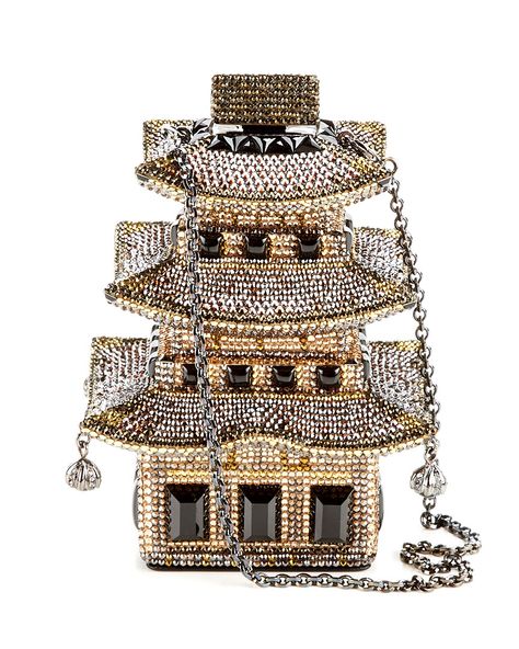 Judith Leiber 'Pagoda' Clutch, I bet this cost about as much as all the tea in china! LOL, but It is so different as her bags are! Unusual Handbags, Funky Purses, Judith Leiber Handbags, Judith Leiber Bags, Unique Handbags, Unique Purses, Beaded Handbag, Judith Leiber, Evening Purse