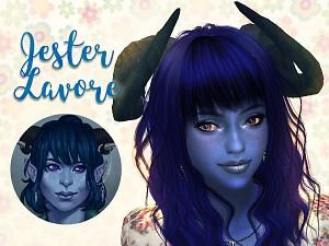 Mod The Sims - Jester Lavore - Critical Role Season 2 Blue Tiefling, Sims 4 Toddler Clothes, Play Sims, Sims 4 Dresses, Sims 4 Characters, Sims 4 Toddler, Sims Four, Sims 4 Update, Sims 4 Cc Finds