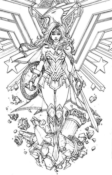 Wonder Woman coloring pages. Print superhero for free Wonder Woman Coloring Pages, Woman Coloring Pages, Superhero Coloring Pages, Superhero Coloring, Creepy Monster, Pattern Coloring Pages, Coloring Pages For Adults, Flower Coloring Pages, Vintage Tattoo