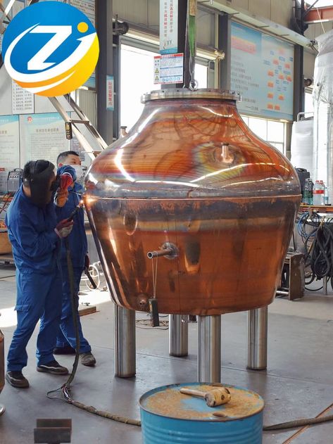 👀The pot body has taken shape~ #still #potstill #copperstill #distillery #distillationequipment Micro Distillery Design, Copper Moonshine Still Plans, Copper Distillery, High West Distillery, Copper Still, Distillation Process, Pot Still, Be Still, Copper