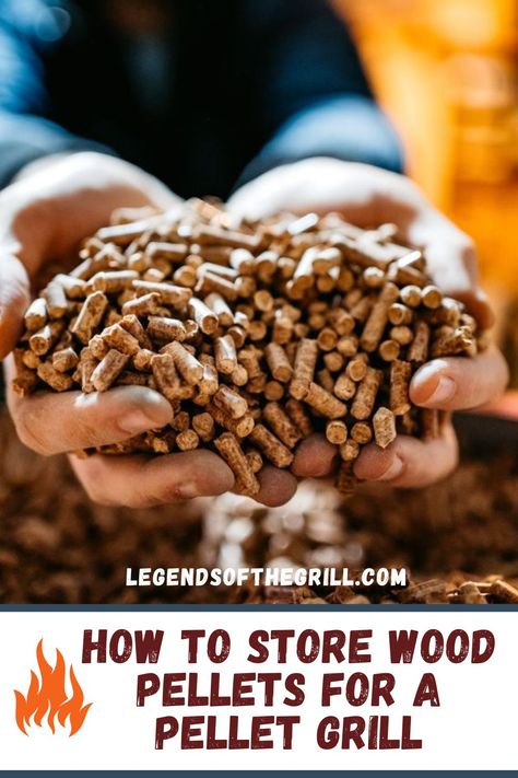 A handful of wood pellets for smoking Wood Pellet Storage, Harman Pellet Stove, Cook Turkey, Portable Grills, Bbq Tips, Bbq Hacks, Best Storage Containers, Electric Smoker, Wood Pellet