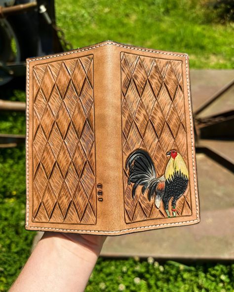 @rhett_2024 is ab to rock this roper wallet Order yours COMPLETELY CUSTOMIZABLE on the Etsy shop today!! #western #leather #leatherworkingtools #leathertools #leathertools #rooster #roper #roperwallet #wallet #billfold #cash #leatherwork #paint #art #artist Roper Wallet, Leatherworking Tools, Leather Wallet Pattern, Wallet Pattern, Western Leather, Paint Art, Leather Working, Art Artist, Leather Wallet