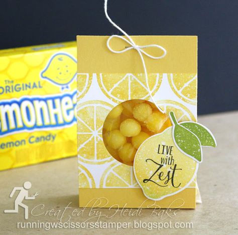 Lemon Packaging, Lemon Crafts, Yellow Wedding Theme, Candy Packaging, Stampin Up Paper Pumpkin, Candy Favors, Treat Holder, Lemon Zest, Get Well Cards