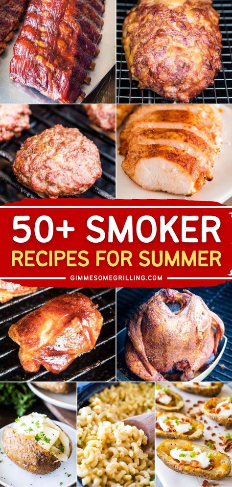 Check out the best 50+ smoker recipes! There are a lot of options you could choose from and all these are easy and quick smoker recipes. Ideal for beginners in grilling and those who are looking for summer recipes that are simple to follow! Propane Smoker Recipes, Smoker Cooking Recipes, Delicious Grill Recipes, Smoker Grill Recipes, Easy Smoker Recipes, Smoker Recipes Electric, Pellet Smoker Recipes, Cinnamon Sugar Pretzels, Grilled Seafood Recipes