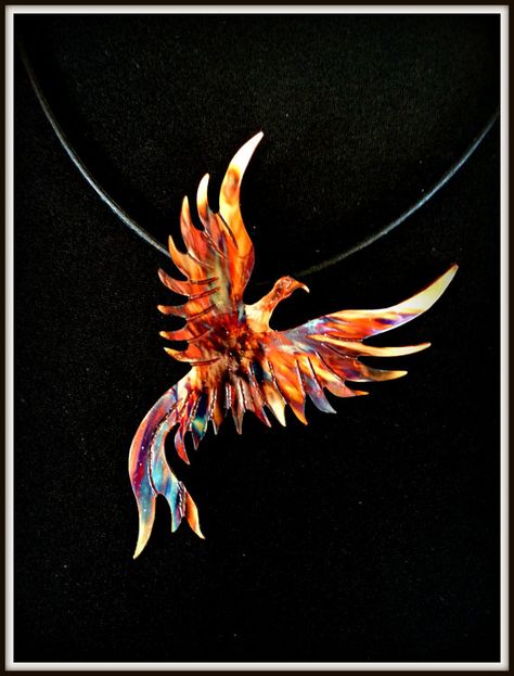 Oxidized copper necklace, phoenix pendant, flame painted phoenix, fire torched… Flame Painting, Xman Marvel, Phoenix Fire, Phoenix Jewelry, Phoenix Necklace, Phoenix Pendant, Oxidized Necklace, Trendy Jewerly, Phoenix Rising