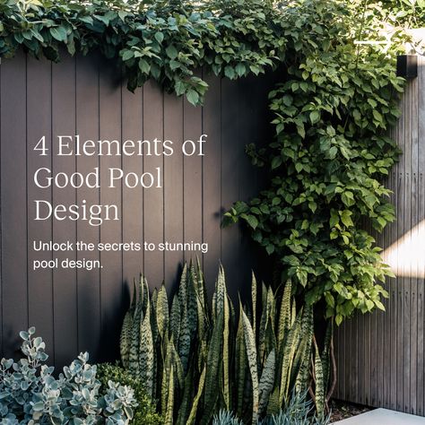 Dreaming of a pool in your backyard? Here are seven elements you should consider that will ensure that your pool fits in seamlessly with the natural surroundings. Modern Landscaping Around Pool, Outdoor Pool Landscaping, Front Yard Pool Ideas House, Front Yard Pool Ideas, Garden Around Pool, Plants For Pool Area, Pool Area Landscaping, Poolside Plants, Pool Fencing Landscaping