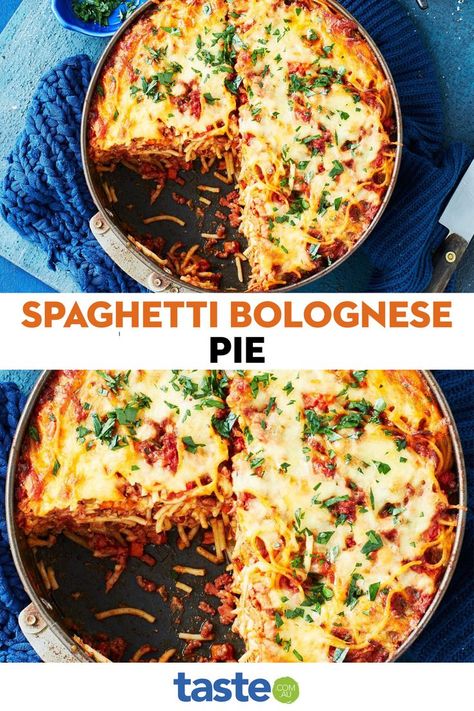 Bolognese Spaghetti, Spaghetti Pie, Spaghetti Bolognese, Pies & Tarts, Pies And Tarts, Fresh Parsley, Pie Recipes, The Two, Tart