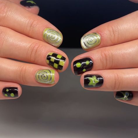 keeping that brat girl summer going… 💚☘️🍏🦠🍋‍🟩🫑 Service: Gel Polish + Nail Art Fall/Winter Bookings Open! #yegnails #780nails #587nails #nailsofinstagram #nailart #cutenails #hardgelnails #buildergelnails #nailinspo #nails #trendynails #tiktoknails #pinterestnails #gel #yegartist #explorepage #ignails #nailsalon #magicnailsystem #gelx #softgelextension #hardgelextension #silentappointmentyeg #brat #bratnails #charlixcx #cateye #chromenails #3dnails Brat Nails, Nail Art Fall, Hard Gel Nails, Builder Gel Nails, Magic Nails, Gel Polish Nail Art, Gel Extensions, Chrome Nails, Nail Arts